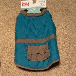Boots & Barkley Quilted Dog Jacket - Blue and Tan